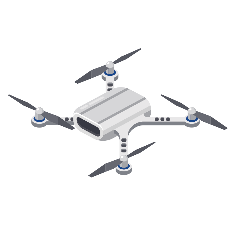 Illustration of a drone with four propellers